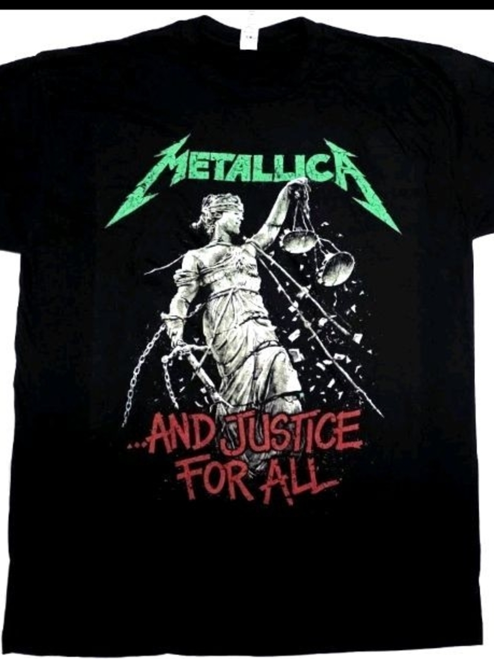 Metallica "...And Justice For All" Black Metal Rock Cotton Screenprint Tee M